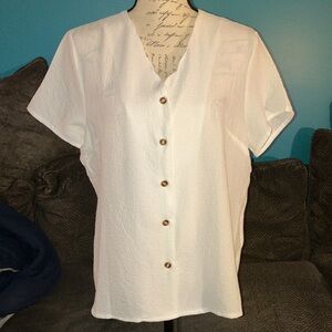 🎉4 for $20 Emery Rose Textured Short Sleeve Button Down, XL